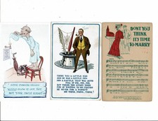 3 Karten Comic Lot, Little Man Thinks, Song Time to Marry, Onkel Hiram!