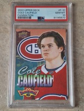 2022-23 Upper Deck Series 2 Canvas FaniMation Cole Caufield F-31 Rare SSP PSA 10