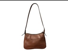 King Ranch Brown Pebbled Shoulder Bag Gold Ha...