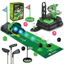 Kids Toy Golf Set, 3 in 1 with Dinosaur Ball Returner  LED Balls  Fun Indoor