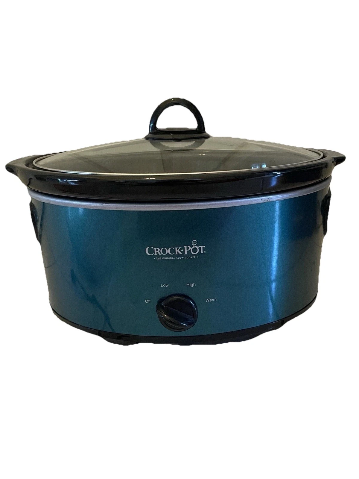 Crock-Pot 6 Qt Manual Slow Cooker Teal SCV603-TQ Oval Ceramic Pot Lid