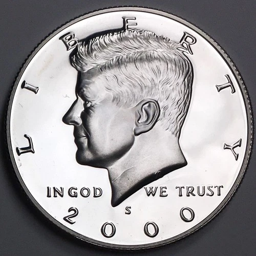 2000-S Silver Proof Kennedy Half Dollar - 90% Silver - (PR) KM#A202c - HD00SS