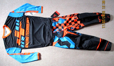 SCOTT JT Racing 350 MX MTB Enduro Cross Combo Hose Jersey 32 L Orange Blau KTM
