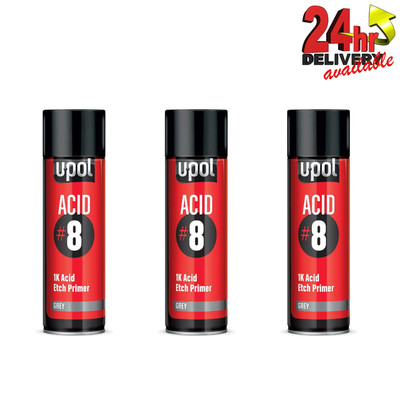 3 x U-Pol Acid8 1K Ätzgrundierung 450ml Autolack Sprühlack schnelltrocknend Aluminium Upol