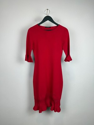 Carolina Herrera Mid Dress Red 3/4 Sleeve Bodycon Ladies S Size | eBay
