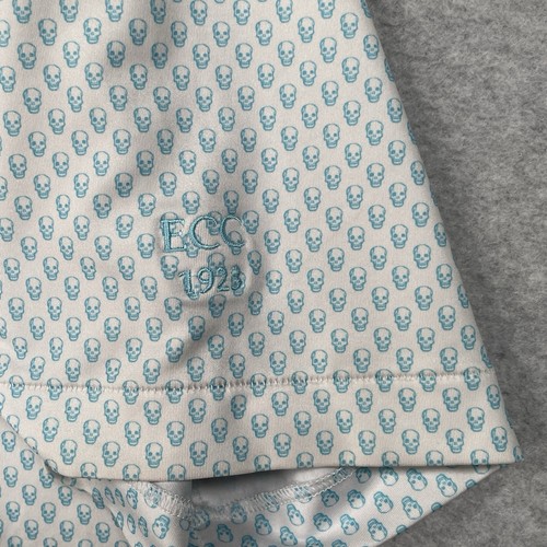 Polo Peter Millar M bianca estiva comoda teschio AOP performance geometrica - Foto 5 di 10