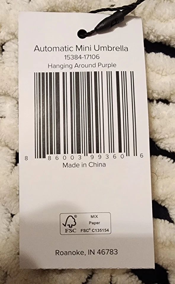 Vera Bradley Mini Guarda-chuva Automático PANDURADO EM TORNO ROXO RARO NOVO COM ETIQUETAS LACRADO - Imagem 4 de 4