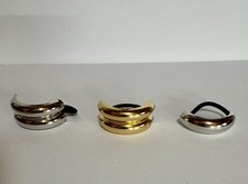 Hair Cuff Ponytail Tie For Women 3pc Metal Gold Silver New