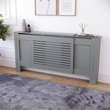 Modern Grey Radiator Cover Heat Protection Hallway Bedroom Adjustable