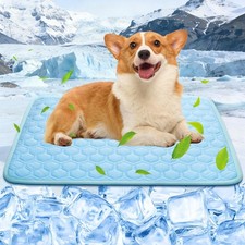 Dog Cooling Mat, Q-Max 0.5 Ice Silk Cooling Pad for Dogs Non-Slip Foldable,...