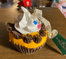 Kurt Adler Soft Foam Cupcake White Orange Icing Sprinkles Christmas Ornament 2.5