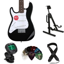 Squier Mini Stratocaster Left-handed Electric Guitar Essentials Bundle - Black