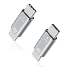 2 Pack USB C Male to Male Adapter Type C Coupler Extender for Laptop Phones