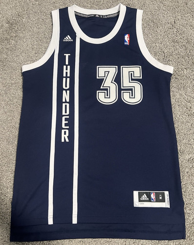 adidas Oklahoma City Thunder Kevin Durant #35 Jersey Blue White Men's M NBA