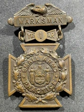 WW1 WWI US Military NY New York National Guard Small Arms Practice Medal TIFFANY