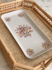 Vintage 12.5” Floral Vanity Tray by Royal Porzellan Bavaria KPM Germany # 289