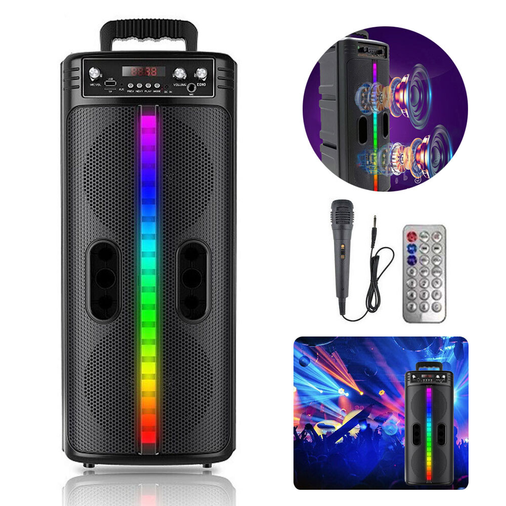 6000W Portable Bluetooth Speaker with Subwoofer Heavy Bass for Parties Mic Included