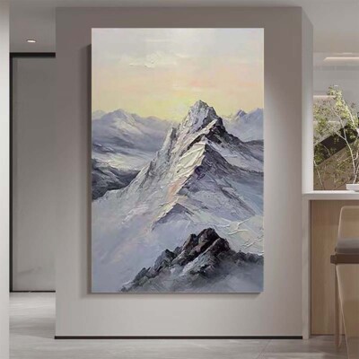 Home Aesthetics Decoration Big Mural Hand Painted Mountain Wall