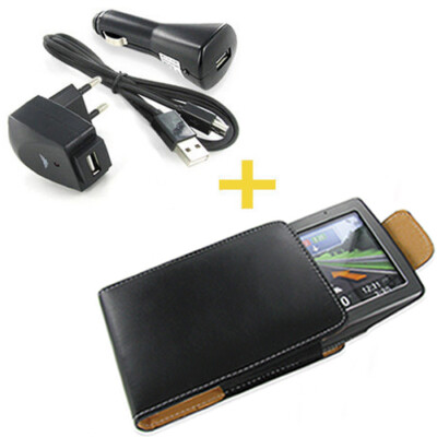 NAVI TASCHE/ETUI 3in1 LADEKABEL/NETZTEIL Becker Traffic Assist Z213 Z215 Z217