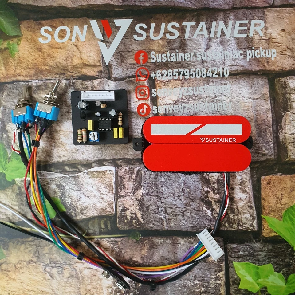 Humbucker Sustainiac (rosso) - Immagine 2 di 3