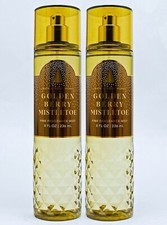 2 Bath  Body Works GOLDEN BERRY MISTLETOE Fine Fragrance Mist Body Spray 8 oz