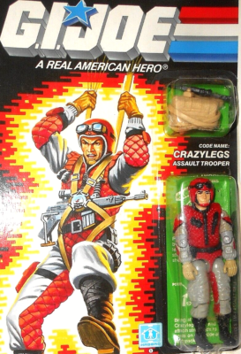 Gi Joe 1987 CRAZYLEGS vintage Crazy Legs paratrooper v1 red gray