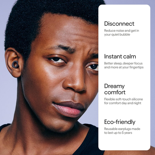 Quiet 2 Ear Plugs – Ultra-Comfy Reusable Noise-Reducing Earplugs for Sleep, Deep - Picture 2 of 12