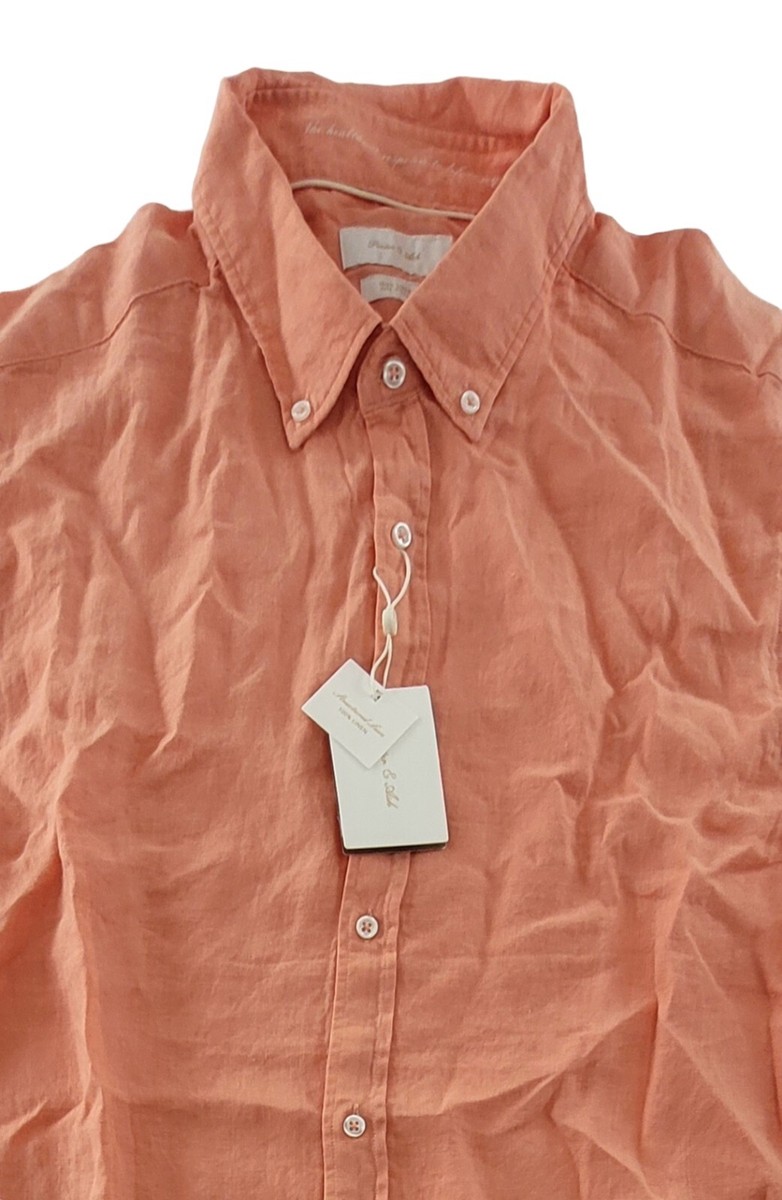 porter & ash dress shirt Porter & Ash Mens Shirt Extra Large Logo Luxury Essentials 100% Linen