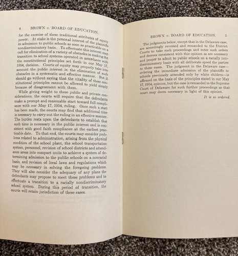 V. Rare BROWN v BOARD OF EDUCATION Original Issue Supreme Court Opinions Pt 1&2 - Picture 6 of 7