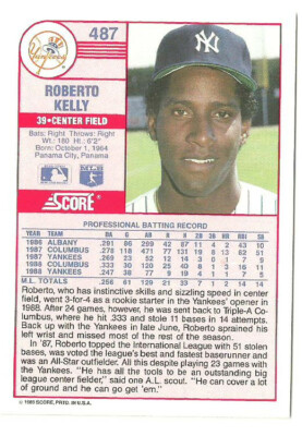 ROBERTO KELLY NEW YORK YANKEES #487 - SCORE NM-MT 1989 | eBay