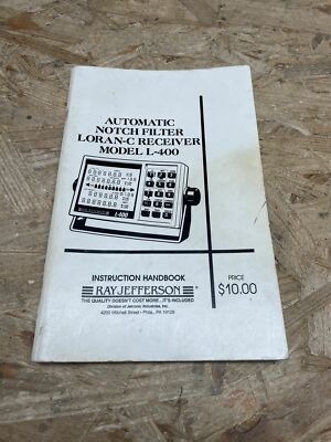 Handbuch Anleitung Ray Jefferson Automatic Notch Filter Loran C-Receiver L-400 