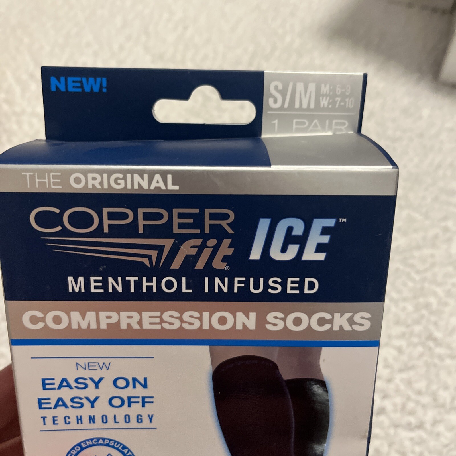 NIB Copper Fit ICE Mens 69, Womens 710 Black Menthol Infused Compression Socks eBay