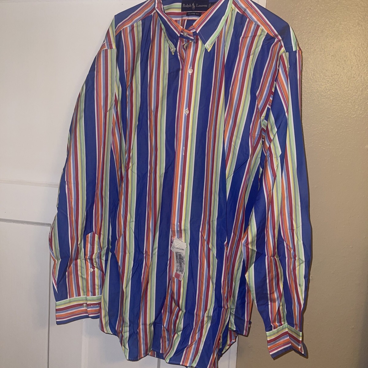 Vtg 90's Polo Ralph Lauren Multi Colors Striped Button-Up