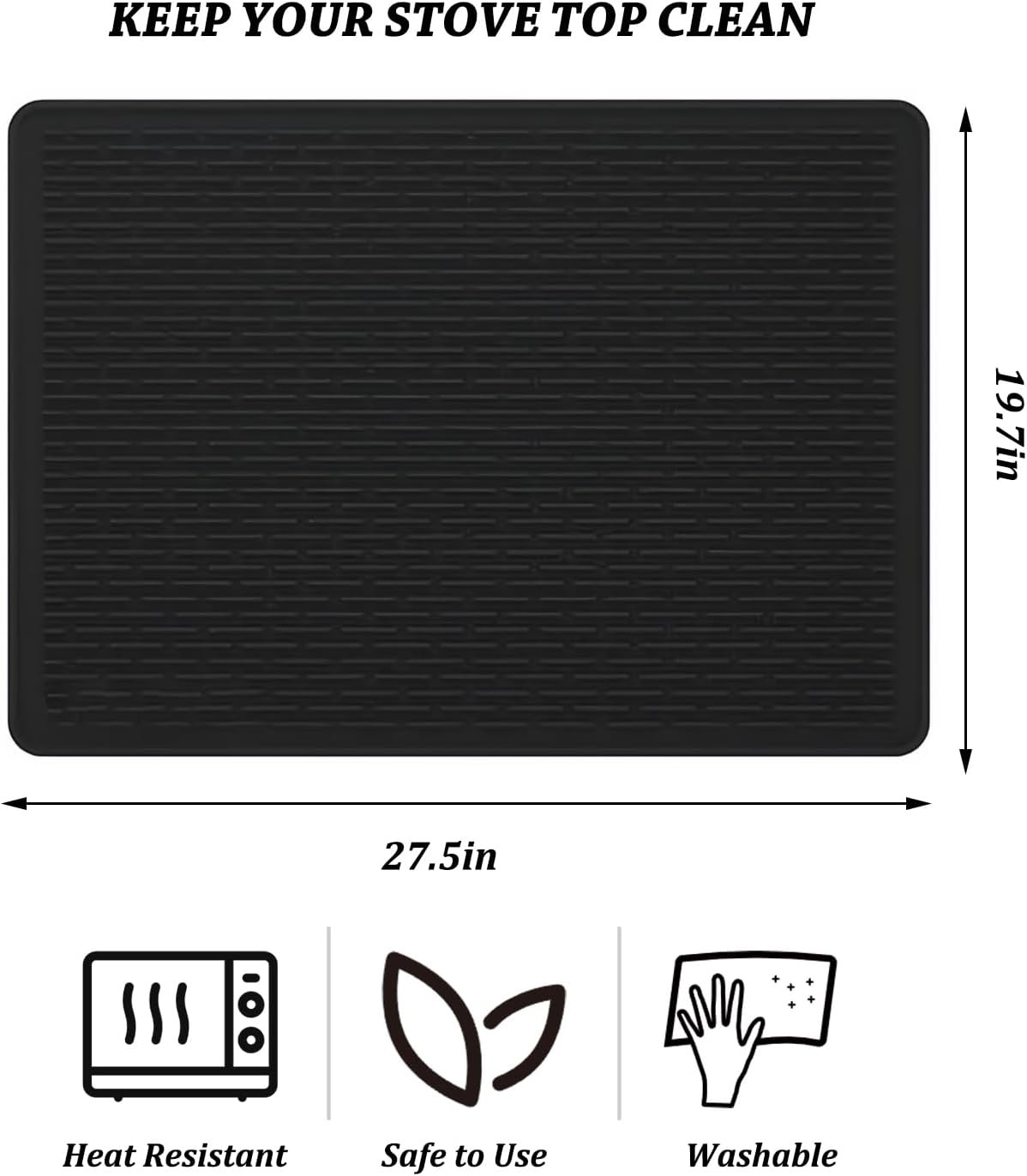 Stove Top Covers for Electric Stove - Silicone Stove Cover Mat - 28 X 20 Ceramic