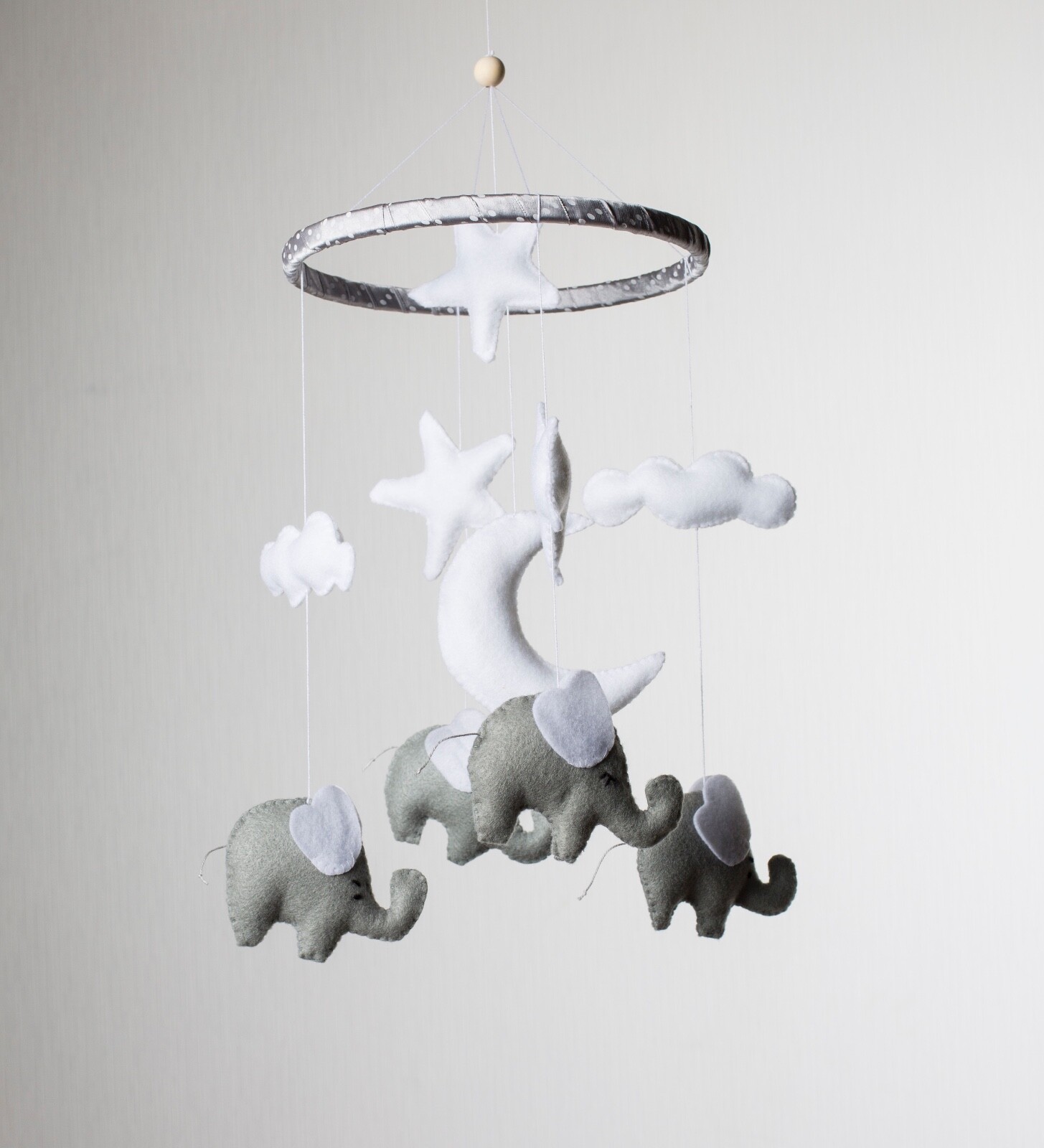 Elephant baby mobile handmade Mobile baby for crib Elephant nursery Cot