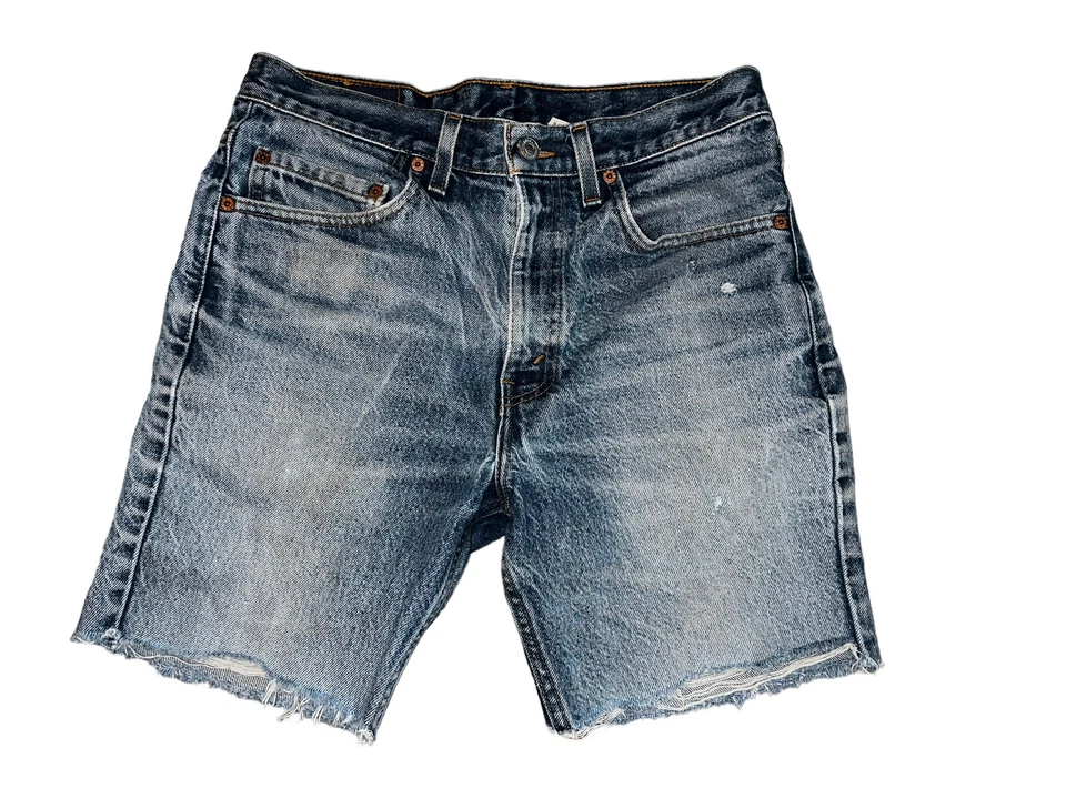 Shorts jeans vintage 517-0217 feminino Levi’s aba vermelha corte 517 bigode desbotado - Imagem 2 de 4