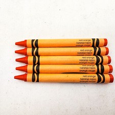 2010 Crayola Crayons Red Orange Lot of 5 Replacement