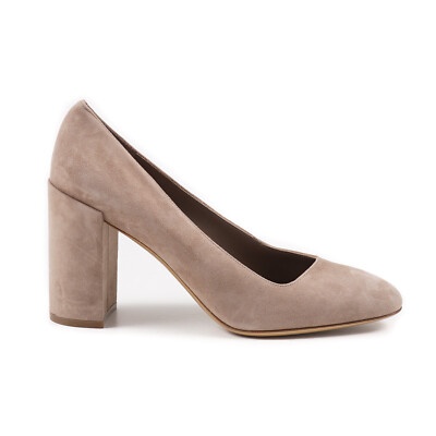 Salvatore Ferragamo 'Arezzo 85' Clay Beige Calf Suede Pump Heels