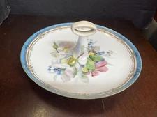 Handpainted Morimura Nippon Floral Tidbit Cookie Tray Dish With Gold Trim