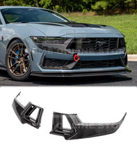 CARBON FIBER Pair Front Upper Grille Inserts Fits 24-Up Ford Mustang Dark Horse