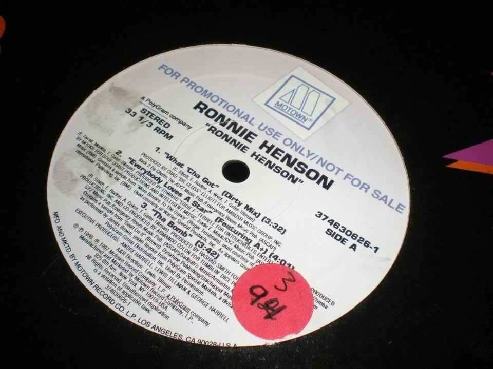 [ROCK/POP]~EXC LP~EP~RONNIE HENSON~Self Titled ~[1998 Motown Promo]~ Foto 2 de 4