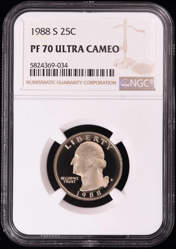1988-S  Washington Quarter NGC PF 70 ULTRA CAMEO