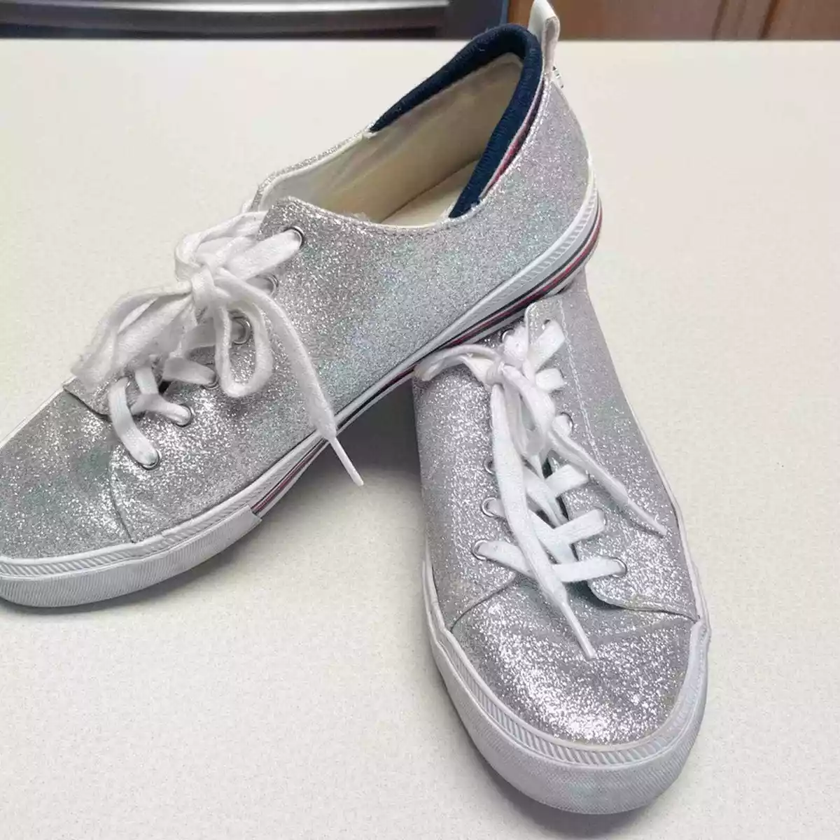 Tommy hilfiger on sale silver sneakers