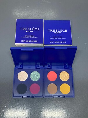 Tresluce Beauty DIVINE DIOSA + Vibrant Sol Eyeshadow Quad Palette Set NIB