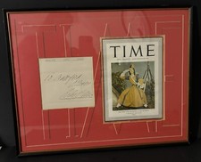 Lily Pons Autographed Note Set with Time Magazine Cover Framed Opera Singer
