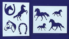 Horse/Horseshoe Stencils-2 Piece Set -Mylar 14 Mil Painting/CraftsTemplate
