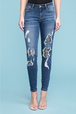Judy Blue Snake Python Patch Skinny 