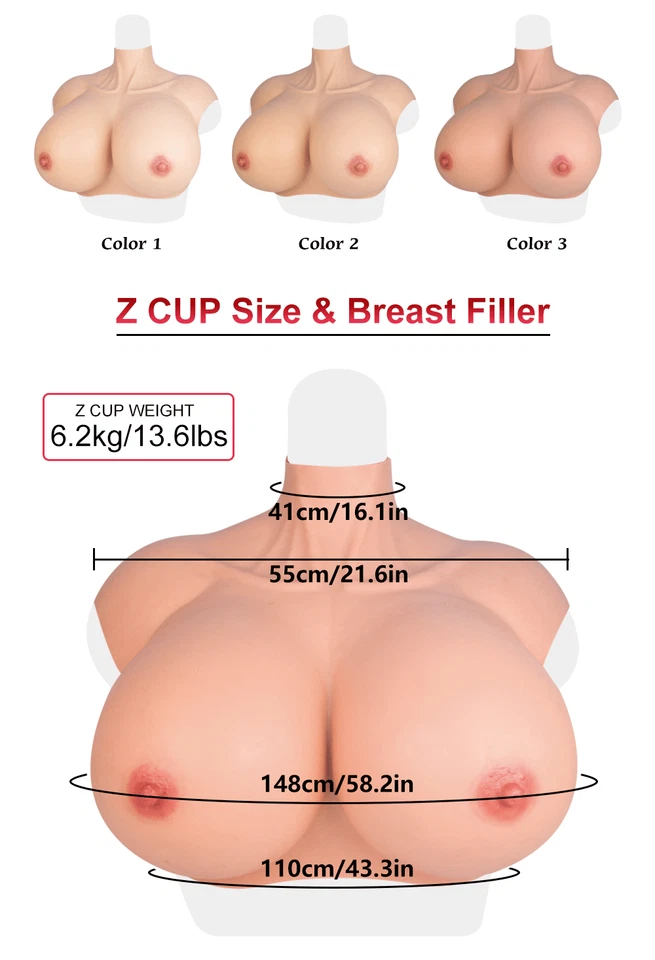 G/H/Z Cup Huge Boobs Silicone Breast Forms Crossdresser Drag Queen Breastplate - Image 4 of 4