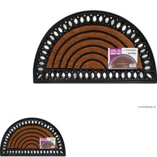 HEAVY DUTY NON SLIP DOOR MAT SEMI CIRCLE GRILL RUBBER NATURAL 40 X 70CM OUTDOOR