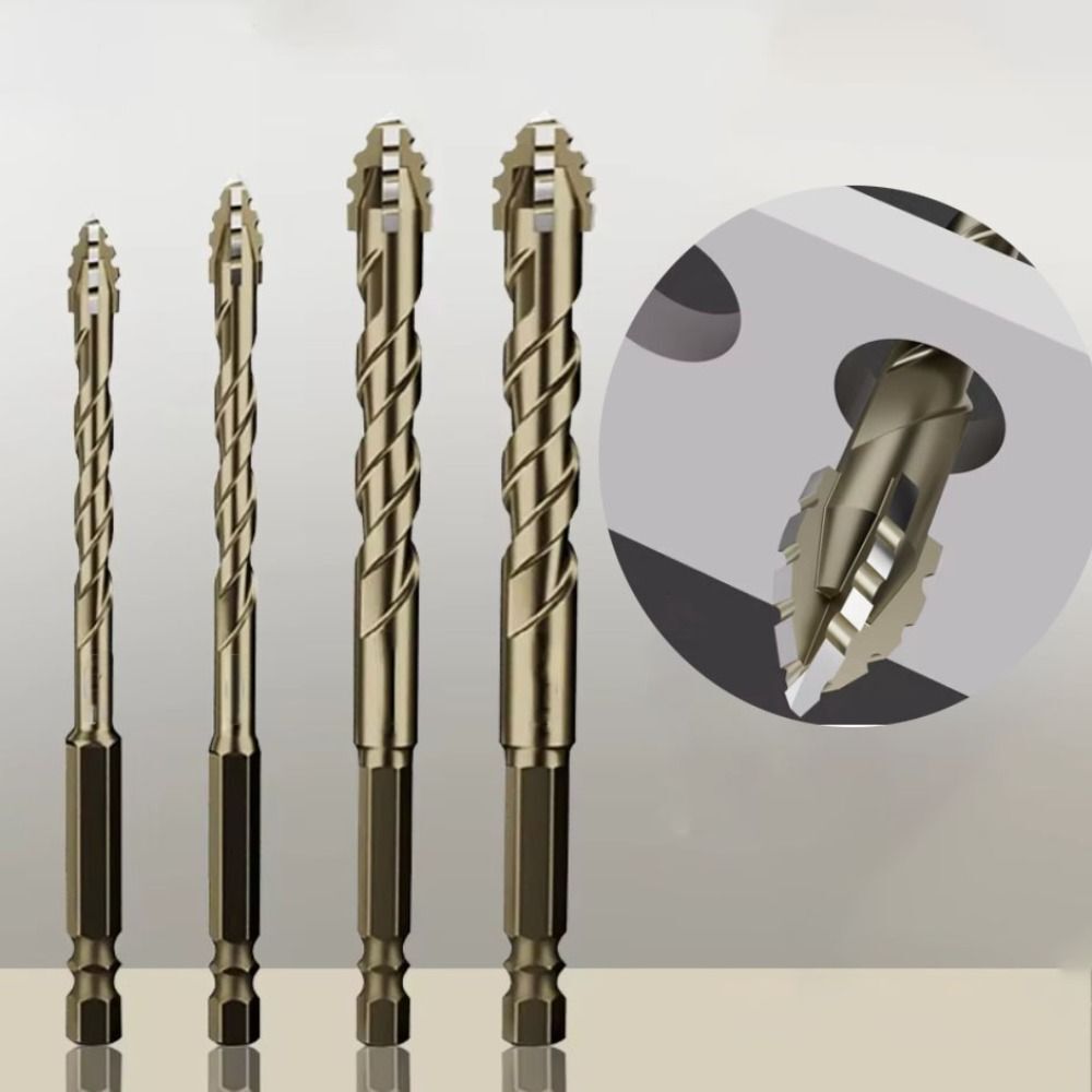 Set Trapani Relaxrich Con Punta Magnetica - 4 Taglienti Eccentrici, Per Muratura, Vetro, Metallo, Set D (4-12mm) - Foto 10